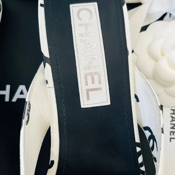 Chanel Logo Thong Sandals